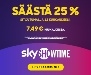 SkyShowtime: 25 % alennus 12 kuukauden sopimuksesta